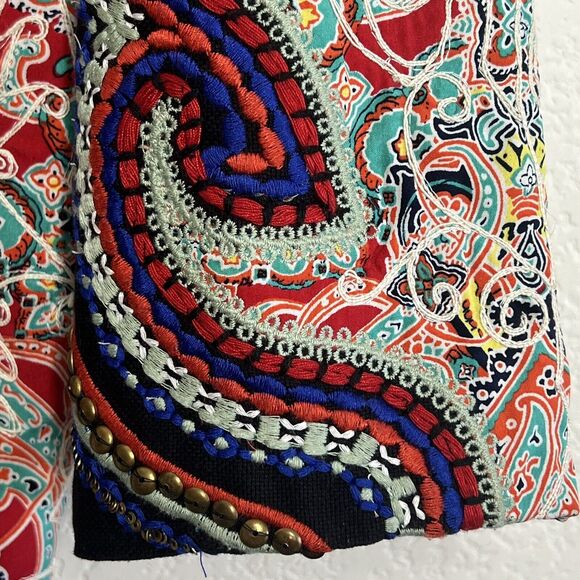ZARA TRF Embroidered Mirror Jacket Bohemian Hand Made BEADED BLAZER Small - Picture 9 of 13